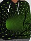 billige Hoodies &amp; Sweatshirts-Dame Pluss størrelse Topper Pullover hettegenser-genser Grafisk 3D Trykt mønster Langermet Med hette 3D-trykk Fritid Daglig Sport Bomullsblanding Høst Vinter Blå Lilla / Store størrelser
