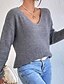 cheap Sweaters-Women&#039;s Pullover Sweater Jumper Ribbed Knit Open Back Knitted V Neck Pure Color Outdoor Daily Stylish Sexy Winter Fall Gray S M L