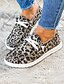 cheap Swimsuit-Women&#039;s Flats Slip-on Sneakers Flat Heel Lace-up Casual Closed Toe Walking Shoes Daily Elastic Band Canvas Leopard Leopard Black Gray