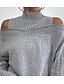 cheap Sweaters &amp; Cardigans-Women&#039;s Crochet Knit Turtleneck Pullover Sweater