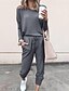 cheap Two Piece Sets-Women&#039;s T shirt Tee Tracksuit Pants Sets Plain Solid Colored Black Light Grey Dark Gray 2 Piece Long Sleeve Regular Fit Fall &amp; Winter