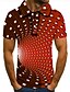 billige Herreskjorter-Herre POLO Trøje Tennistrøje Golftrøje 3D Print Geometri Krave Rød Blå Lilla Grøn 3D-udskrivning Gade Afslappet Kortærmet Knap ned Tøj Mode Sej Afslappet