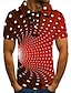 cheap Men&#039;s Shirts-Men&#039;s Polo Shirt Tennis Shirt Golf Shirt Optical Illusion Geometry Collar Red Blue Purple Green 3D Print Street Casual Short Sleeve Button-Down Clothing Apparel Fashion Cool Casual