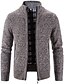 abordables Cardigan Sweaters-Homme Chandail Chandail Pyjamas Bouffantes Manteau pull Fermeture éclair Mao Moyen Printemps &amp; Automne Noir Gris Kaki