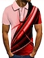 billige Polos-Herre POLO T-skjorte Tennis skjorte Golf skjorte Grafiske trykk Lineær Krage Lysegrønn Rød Grønn Grå 3D-utskrift Gate Avslappet Kortermet Knapp ned Klær Mote Kul Fritid