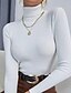cheap Sweaters &amp; Cardigans-Women&#039;s Basic Casual Turtleneck Pullover in Ribbed Knit