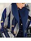 cheap Jackets-Women&#039;s Winter Coat Casual Jacket Warm Lightweight Casual Daily Wear Color Block Print Open Front Turndown Plaid Regular Fit Outerwear Long Sleeve Fall Winter Blue S M L XL XXL 3XL