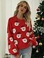 cheap Christmas Sweater-Women&#039;s Pullover Crew Neck Knit Nylon Polyester Knitted Fall Winter Christmas Christmas Long Sleeve Animal Black Yellow Light Green S M L