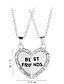 cheap Necklaces-best friends necklace for bff broken heart necklace rhinestone bestfriends engraved letters pendant