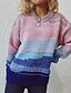 billige Sweaters-Dame Pullover genser Jumper Heklet Strikke Strikket V-hals Batikkfarget Daglig Ferie Stilfull Fritid Vinter Høst Blå Oransje S M L