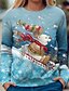 preiswerte Kapuzenpullis &amp; Sweatshirts-Damen Sweatshirt Pullover Zur Seite fahren Weihnachts -Sweatshirt Graphic Schneemann Schneeflocke Weihnachten Casual Denim Blue Gras-Grün Weiß Strassenmode Weihnachten Rundhalsausschnitt Langarm