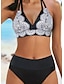 cheap Bikini-Women&#039;s Plus Size Floral Printed Open Back Bikini