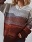 preiswerte Pullover-Damen Pullover Strickwaren Gehäkelt Stricken Strick V Ausschnitt Batik Täglich Festtage Stilvoll Casual Winter Herbst Blau Orange Kaffee S