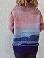 baratos Camisolas-Mulheres Pulôver suéter Saltador Crochê Tricotar Tricotado Decote V Tintura Tie Dye Diário Feriado à moda Casual Inverno Outono Azul Laranja S M L