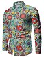 cheap Men&#039;s Shirts-Men&#039;s Shirt Graphic Shirt Boho Shirt Paisley Tribal Collar Square Neck Yellow Red Navy Blue Green Khaki Plus Size Street Casual Long Sleeve Print Clothing Apparel Cotton Polyester Fashion Streetwear