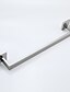 cheap Bath Fixtures-Bathroom Towel Bar Rectangle Metal Wall Mounted Bath Single Towel Hanger Polished Silvery 1pc