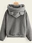 billige Hættetrøjer &amp; Sweatshirts-Dame Hattetrøje bluse Sherpa Fleece Bodystocking Rødbrun Mørkegrå Vin Vanlig Hættetrøje Fleece Langærmet