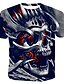 cheap Men&#039;s Tees &amp; Tank Tops-Men&#039;s T shirt Tee Halloween Shirt Graphic Skull 3D Round Neck Black Blue Light Grey Dark Gray Gray 3D Print Plus Size Casual Daily Short Sleeve Print Clothing Apparel