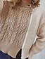 abordables Pulls-Gilet Maille Femme torsadé Tricoter Zippé Tricoté Col Ras du Cou Bloc de couleur Extérieur du quotidien à la mode Casual manche longue Hiver Automne Vert Véronèse Kaki S M L