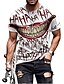 baratos Camisas &amp; Regatas para Homem-Homens Camisa Social Camiseta Camisetas Gráfico Tribal 3D Decote Redondo Branco + vermelho Preto Branco Amarelo Vermelho Impressão 3D dia das Bruxas Para Noite Manga Curta Imprimir Roupa Roupa de rua