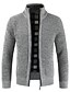 abordables Cardigan Sweaters-Homme Chandail Chandail Pyjamas Bouffantes Manteau pull Fermeture éclair Mao Moyen Printemps &amp; Automne Noir Gris Kaki