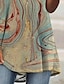 billige T-shirts-Dame T skjorte kjole tunika Tunika Graffiti Kakifarget Trykt mønster Kortermet Daglig Grunnleggende Rund hals Normal