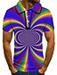 abordables Camisas de hombres-Hombre POLO Camiseta de tenis Camiseta de golf Arco iris de impresión en 3D Cuello Amarillo Rosa Morado Arco Iris Impresión 3D Calle Casual Manga Corta Abotonar Ropa Moda Fresco Casual