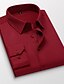 billige Skjorter til herrer-Herre Skjorte Ensfarget Krage Kneppet krage Langermet Tynn Topper Forretning Vin Hvit Svart