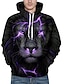 abordables Hoodies-Homme Grande Taille 3D Lion Animal Capuche Imprimer 3D effet Fin de semaine Actif Pulls Capuche Pulls molletonnés Ample Manches Longues Noir / L&#039;autume / L&#039;hiver
