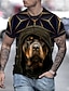 cheap Short Sleeve-Men&#039;s Shirt T shirt Tee Tee Animal Dog Round Neck Light Yellow Black Yellow Blue Brown 3D Print Plus Size Party Daily Short Sleeve Print Clothing Apparel Streetwear Chic &amp; Modern Comfortable Big and