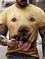billige Short Sleeve-Herre T-Shirts T-shirt Skjorte 3D-udskrivning Hund Dyr Plusstørrelser Trykt mønster Kortærmet Fest Toppe Chic og moderne Gade Bekvem Stor og høj Rund hals Blå Gul Sort