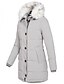cheap Down&amp; Parkas-Women&#039;s Elegant Long-Sleeve Puffer Winter Jacket