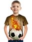 abordables Camisetas y camisas para niños-Chico 3D Bloque de color Fútbol Americano Camiseta Manga Corta Impresión 3D Verano Activo Estilo lindo Ropa de calle Poliéster Rayón Niños 3-12 años Escuela Exterior Diario