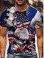 billige Short Sleeve-Herre T-shirt patriotiske skjorter Kors Nationalflag Rund hals A B C D Brugerdefineret print 3D-udskrivning udendørs Gade Kortærmet Trykt mønster Tøj Årgang Sport Mode Sportstøj
