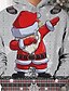 baratos Kids&#039; Christmas Hoodies&amp;Sweatshirts-Natal infantil feminino feio moletom com capuz e moletom gráfico presentes de natal estampa 3d manga longa estampa cinza ativo