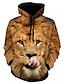 cheap Hoodies-Men&#039;s Graphic Lion 3D Print Pullover Hoodie Sweatshirt