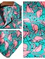 billige Men&#039;s-Herre Skjorte Grafisk skjorte Klassisk krage Flamingo Grønn Andre trykk Avslappet Ferie Trykt mønster Klær Tropisk Designer Strandstil / Kortermet / Kortermet