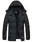 cheap All Sale-Men&#039;s Winter Coat Winter Jacket Puffer Jacket Quilted Jacket Camping &amp; Hiking Warm Winter Solid Color Bright Black Black Puffer Jacket
