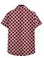 baratos Casual Shirts-Homens Camiseta Básico Colarinho de Camisa Padrão Verão Vermelho Vinho Branco Preto
