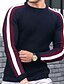 abordables Pullover Sweaters-Hombre Pulóveres Suéter recortado Suéter de punto Waffle Tejer Recortado De Punto Raya Cuello redondo Mantiene abrigado Casual Ropa Mangas raglanes Otoño invierno Negro Blanco M L XL
