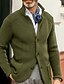 preiswerte Cardigan Sweaters-Herrenpullover, Strickjacke, Pullover, Jacke, Blazer, Waffelstrick, Stehkragen, kurz geschnitten, gestrickt, einfarbig, langärmelig, Basic, stilvoll, Outdoor, Alltag, Kleidung, Herbst, Winter, Blau, Khaki, S, M, L