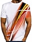 billige T-shirts og tanktops til mænd-Herre Skjorte T-shirt Grafisk Rund hals Gul Rød Blå Lilla Orange 3D-udskrivning Daglig I-byen-tøj Kortærmet Trykt mønster Tøj Gade