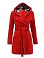 cheap Coats &amp; Trench Coats-Women&#039;s Winter Coat Long Overcoat Double Breasted Lapel Pea Coat with Belt Thermal Warm Windproof Trench Coat with Pockets Elegant Slim Fit Lady Jacket Fall Hooded Outerwear Long Sleeve Gray Black