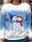 cheap Hoodies &amp; Sweatshirts-Women&#039;s Christmas Graphic Sweatshirt Micro-Elastic Denim