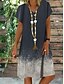 cheap All Sale-Women&#039;s T Shirt Dress Tee Dress Shift Dress Midi Dress Black Purple Brown Short Sleeve Color Gradient Print Spring Summer V Neck Basic Daily Vacation Weekend 2023 S M L XL XXL 3XL 4XL 5XL