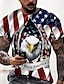 cheap Short Sleeve-Vintage Men&#039;s Custom 3D Printed Patriotic Tee