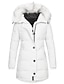 cheap Down&amp; Parkas-Women&#039;s Elegant Long-Sleeve Puffer Winter Jacket
