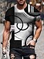 cheap Short Sleeve-Men&#039;s Basic Polyester Tee with 3D Geometric Prints