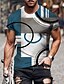 cheap Short Sleeve-Men&#039;s Basic Polyester Tee with 3D Geometric Prints