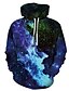 cheap Hoodies-Unisex Men&#039;s Galaxy Print Hooded Sweatshirt